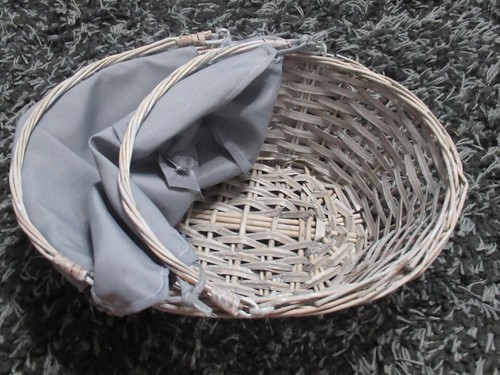 Grey washed large oval wicker