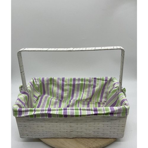 White wicker rectangular - white,