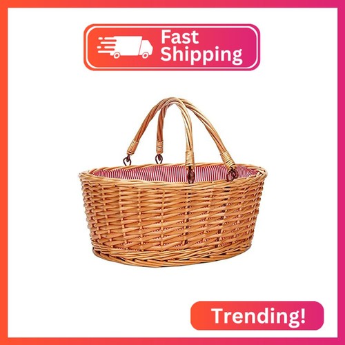 Large wicker basket with - large,