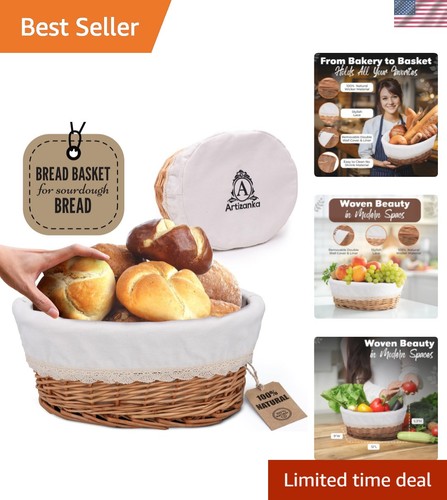 Large wicker bread basket - bread,