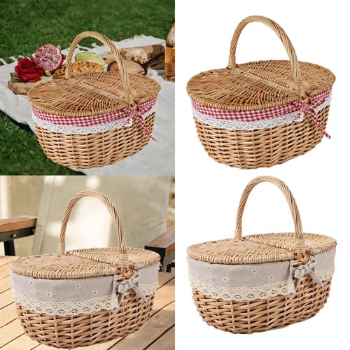 Wicker picnic basket with - picnic,