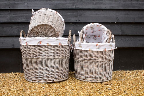 Round driftwood wash - round, wicker