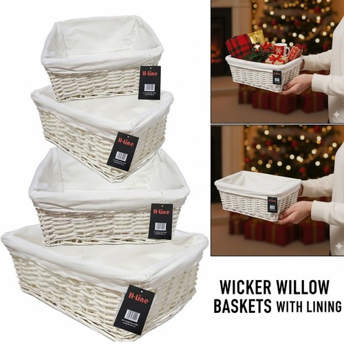 White wicker willow storage - willow,