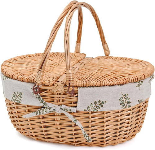 Wicker picnic basket - basket, with