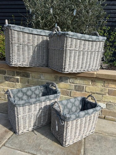 Rectangular grey wash wicker - rectangular, grey-wash