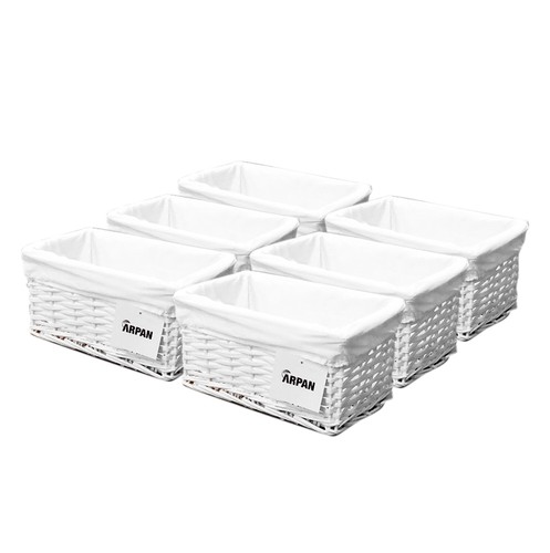 White wicker storage - white, hamper