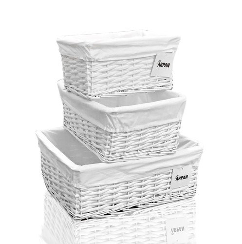 Hamper storage basket - basket, white