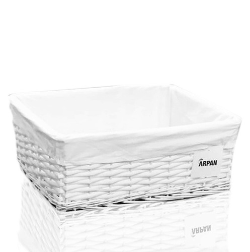 White wicker gift - white,