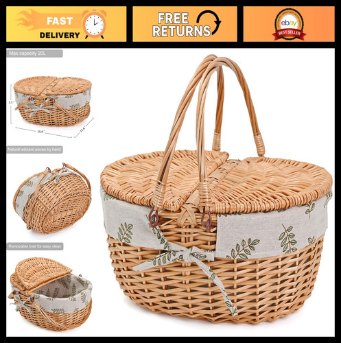 Large wicker picnic - picnic, basket
