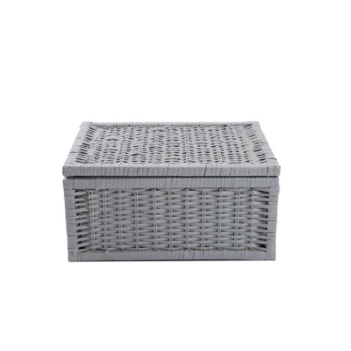 Grey natural wicker basket - grey,