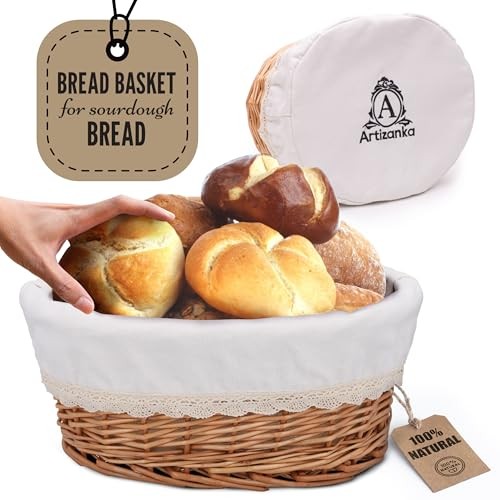 Large wicker bread basket - large,