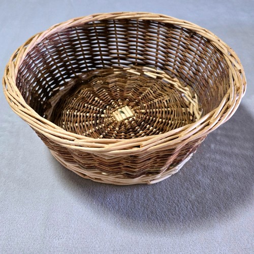 Vintage round wicker serving - vintage,