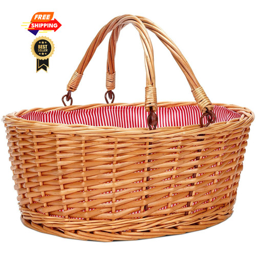 Large wicker basket with - large,