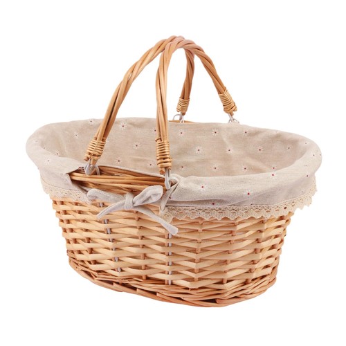 Natural wicker basket with - natural,