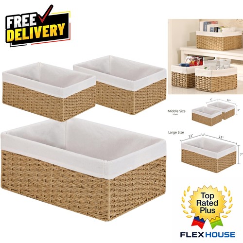 Natural finish storage bins - storage,