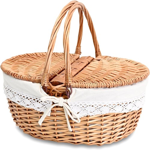 Large natural wicker picnic - wicker,