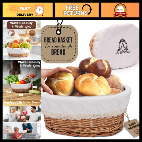 Handmade large wicker bread - large,