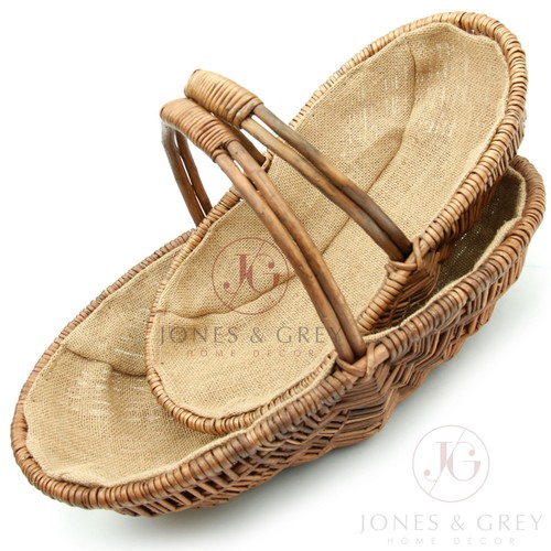 Brown wicker willow trug oval - wicker,