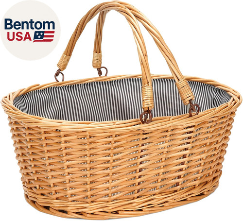 Wicker picnic basket - wicker, with